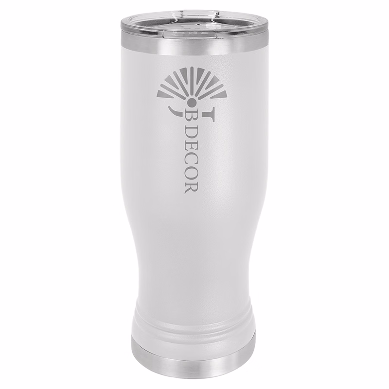 Polar Camel White 20 oz. Pilsner with Clear Lid
