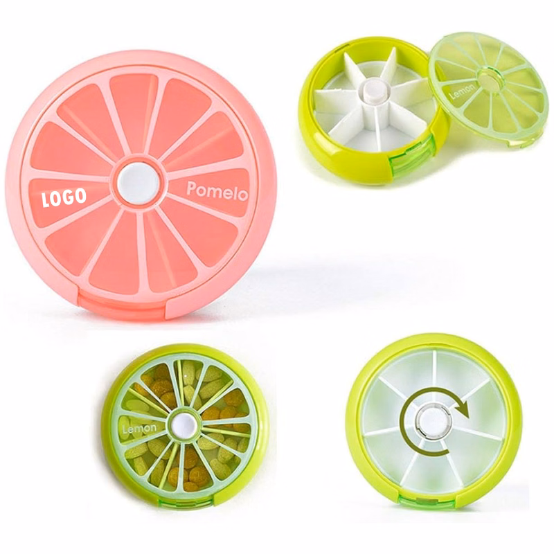 Round Weekly Pill Cases With Fruit Color