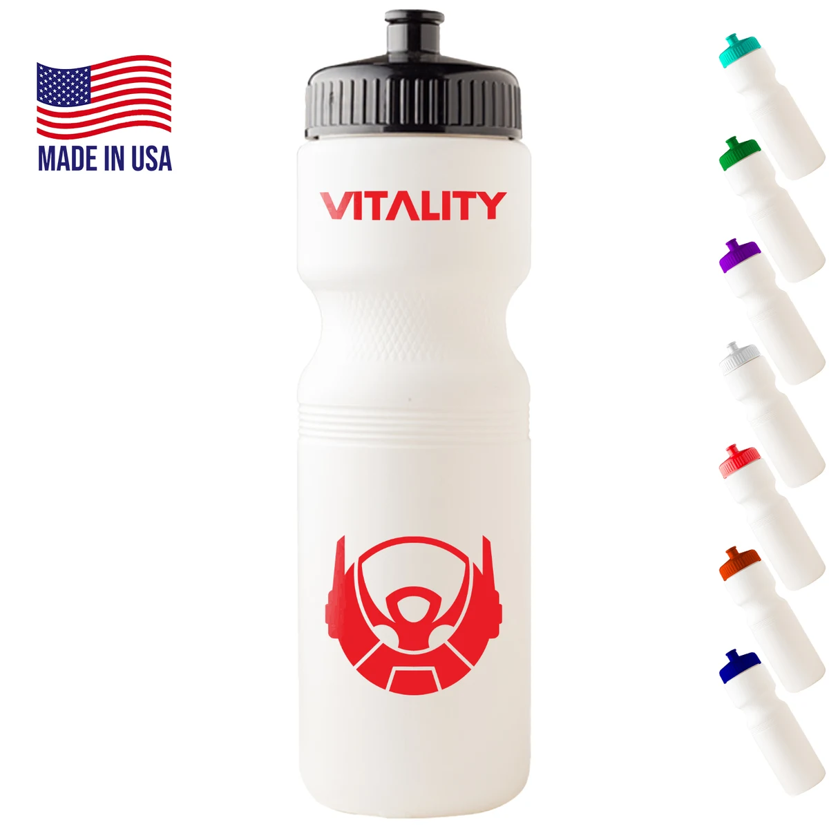 Bike Bottle USA made 28 oz plastic water bottles push spout 1