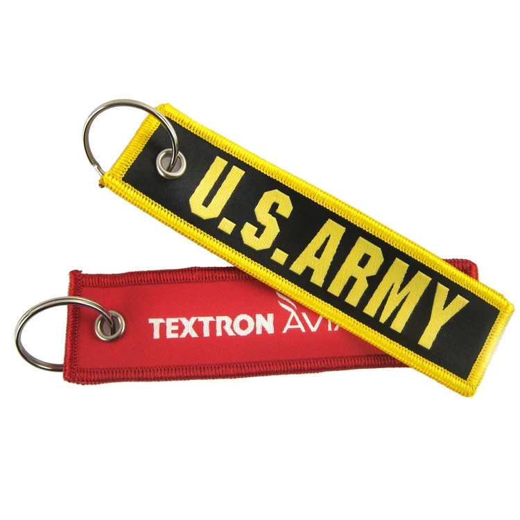 Woven Rectangle-Shaped Key Fob w/ Grommet & Split Ring - "Elite" Weave 1