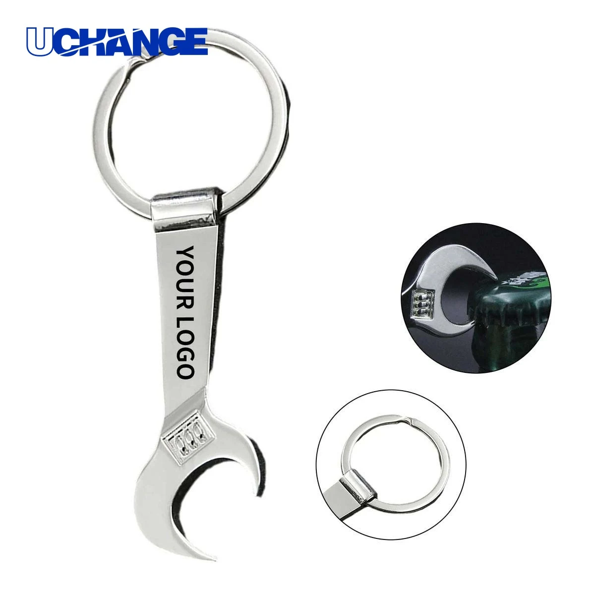 Wrench Design Bottle Opener Keychain Tool Metal Compact 1
