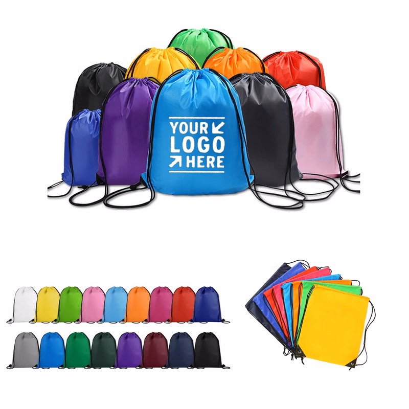 Nylon Drawstring Backpack Reinforced Corner