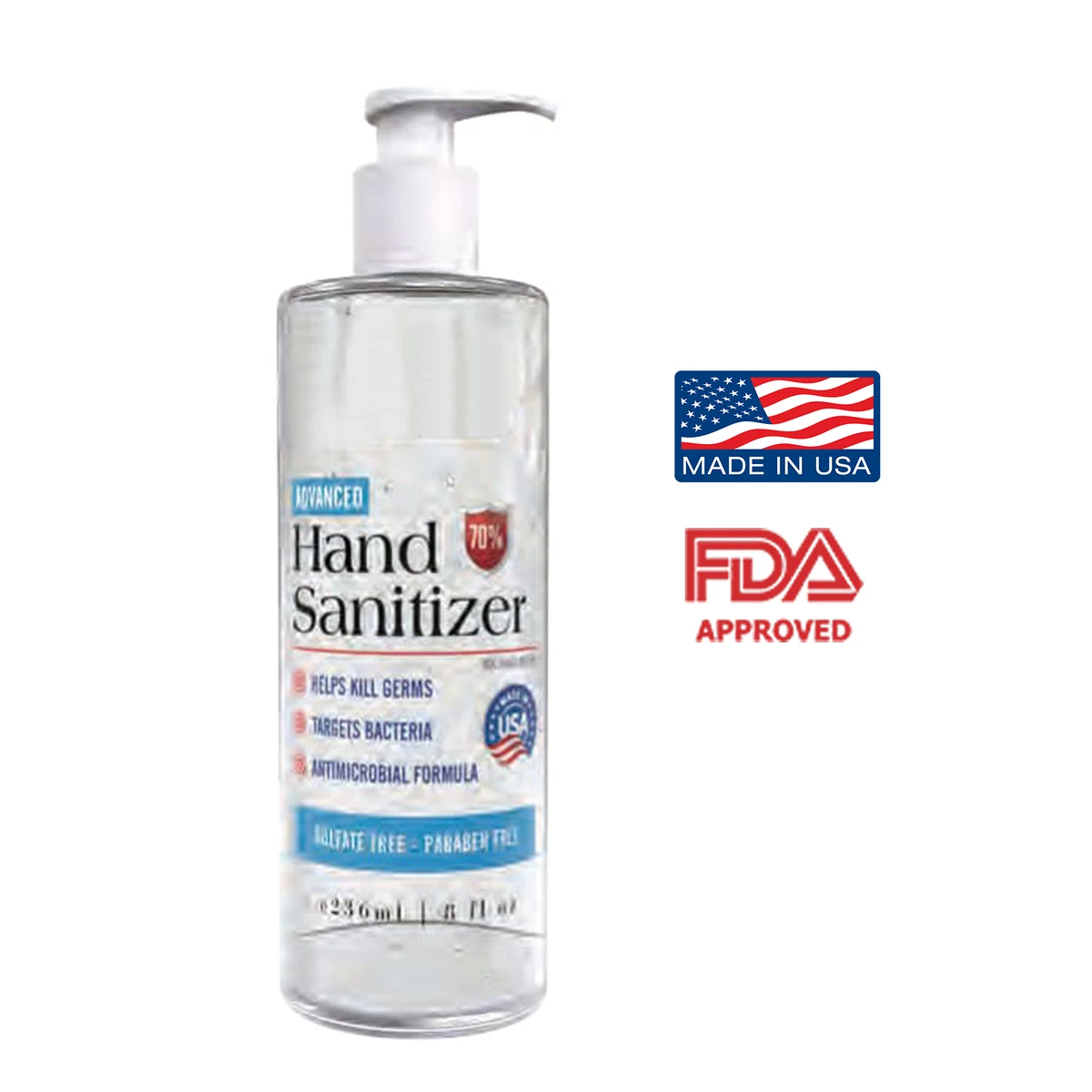 8oz. Gel Hand Sanitizer With Pump 1