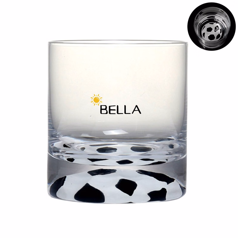 Glass Soccer Cow Spot Cup