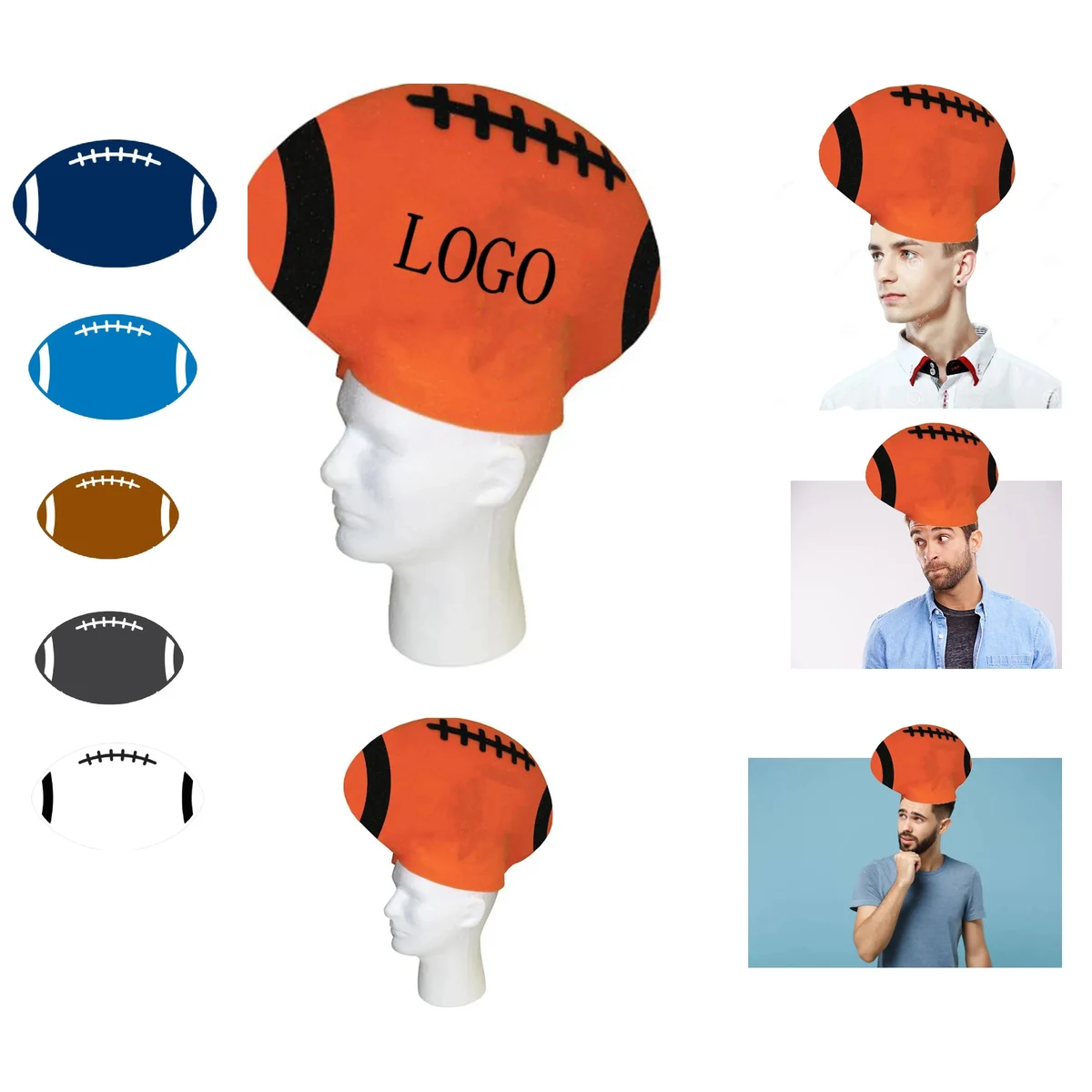 Football Foam Hat 4" x 9" 1