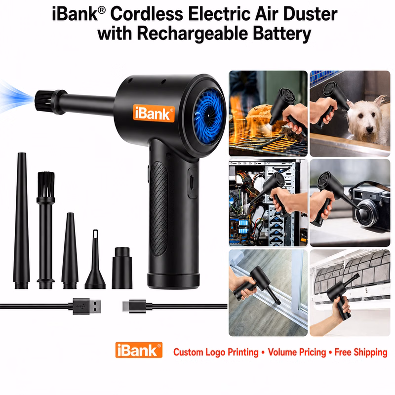 iBank ® Cordless Electric Air Duster with Rechargeable Battery