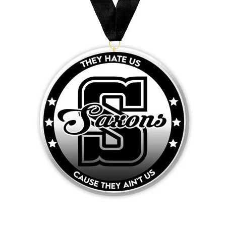 Acrylic Circle Medallions: Saxons 3" Size, .25 1