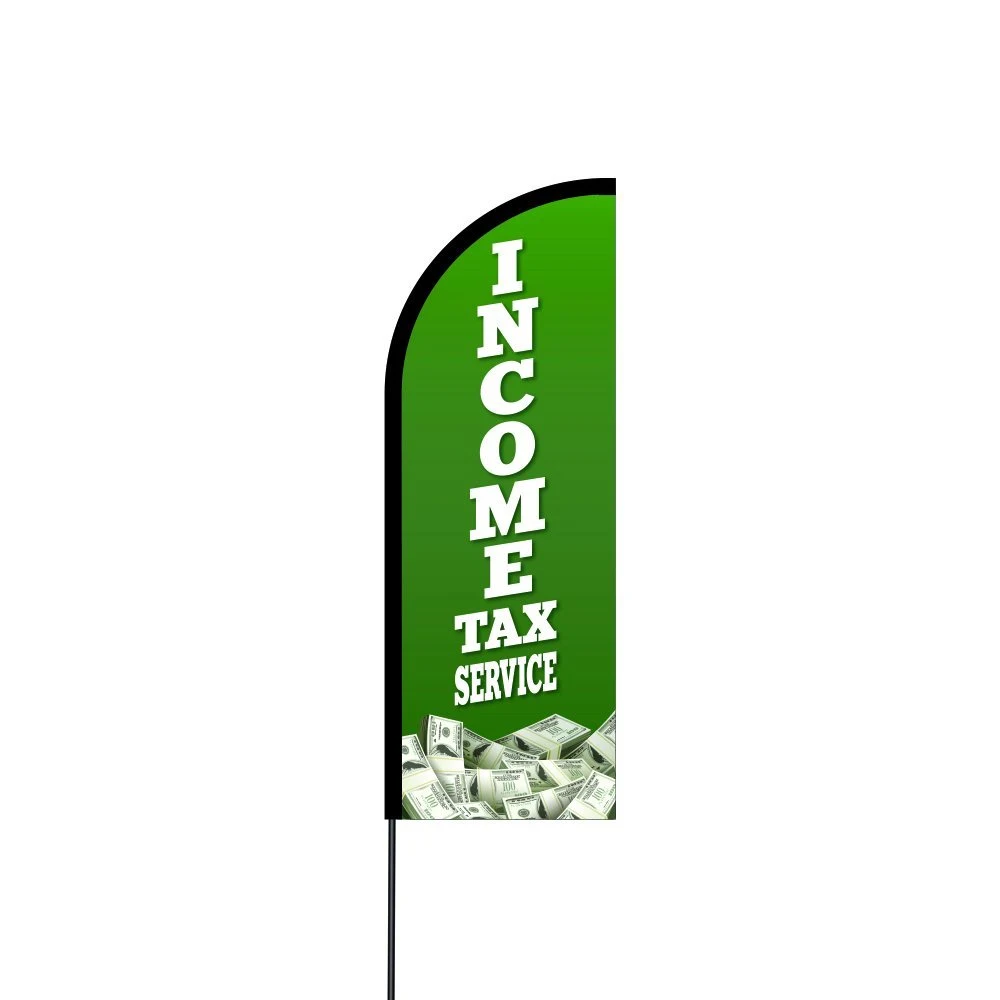 Income Tax Service Flag Kit 14' Feet Feather Flag Sign Outdoor Banner 1