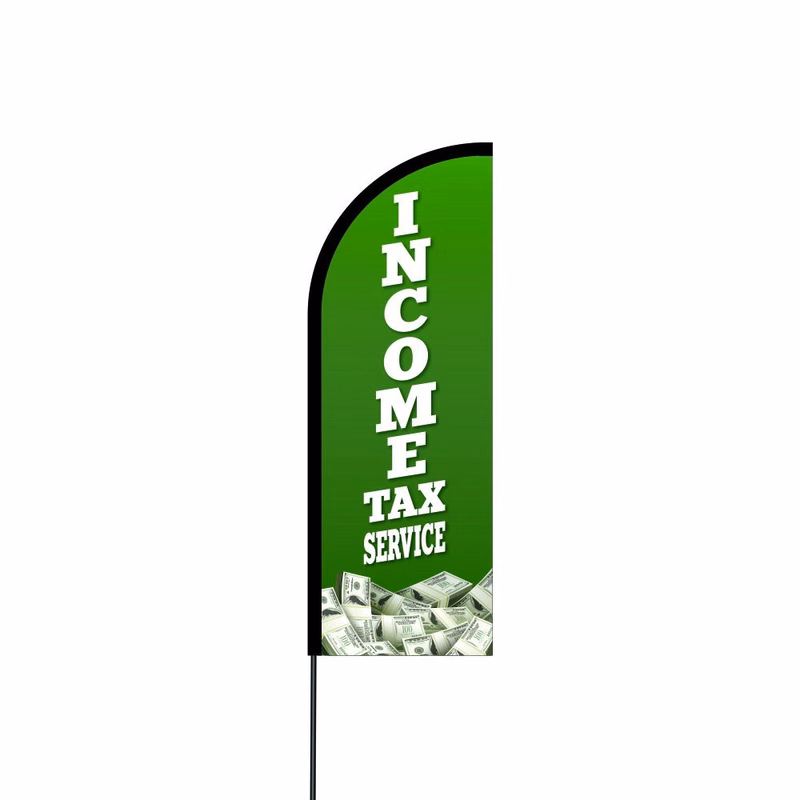 Income Tax Service Flag Kit 14' Feet Feather Flag Sign Outdoor Banner