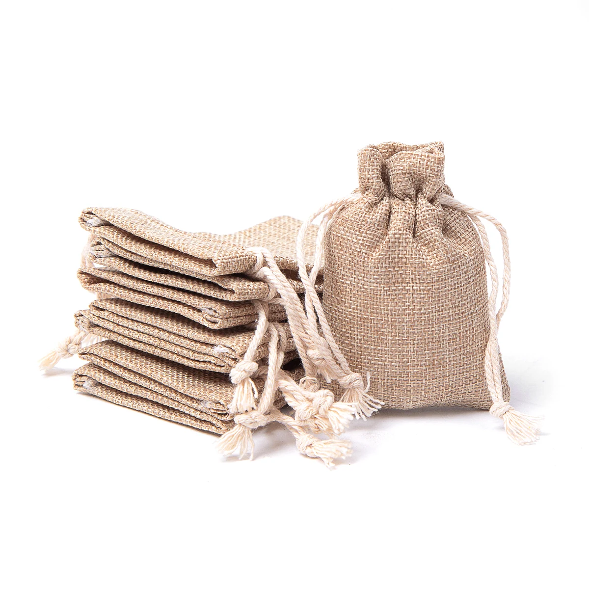 2 3/4" X 3 7/8" Burlap Drawstring Bag 1