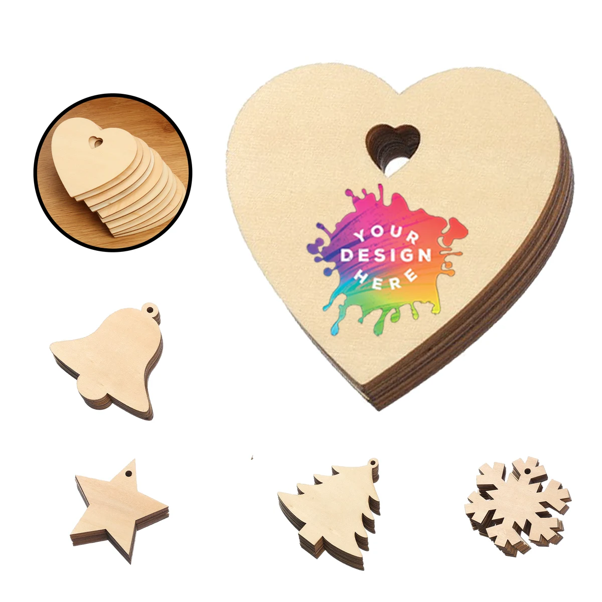 Full Color Wooden Tree Pendant MOQ10 1