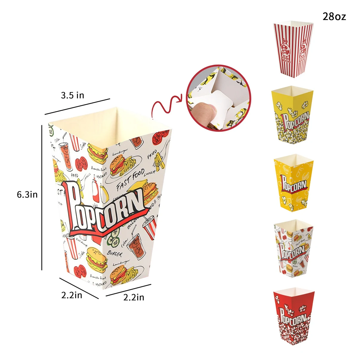 Popcorn Box Cardboard Popcorn Container For Party 1