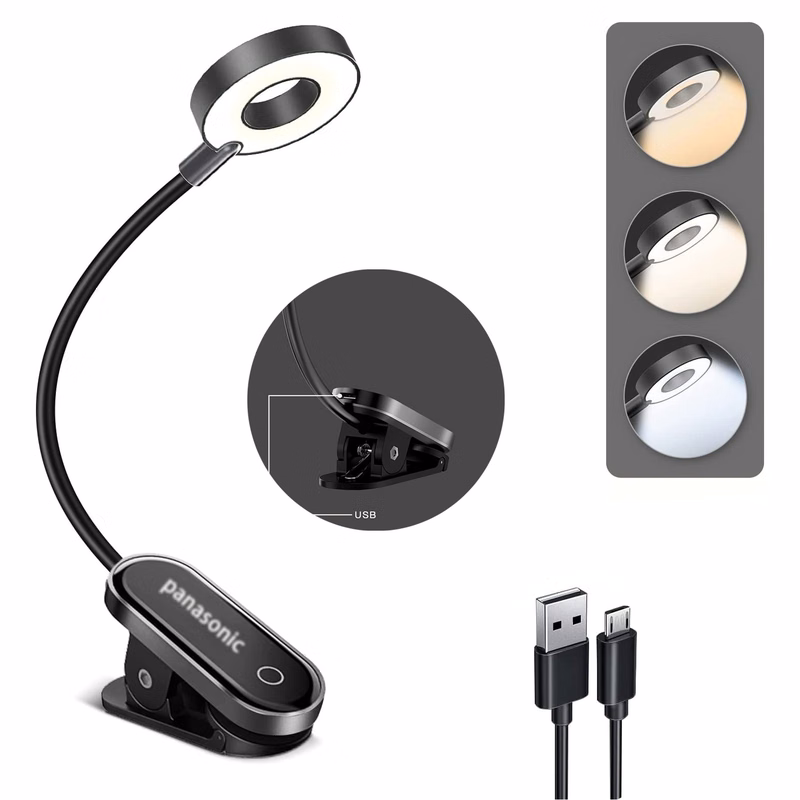 At Night in Bed Reading Flat Book Lamp