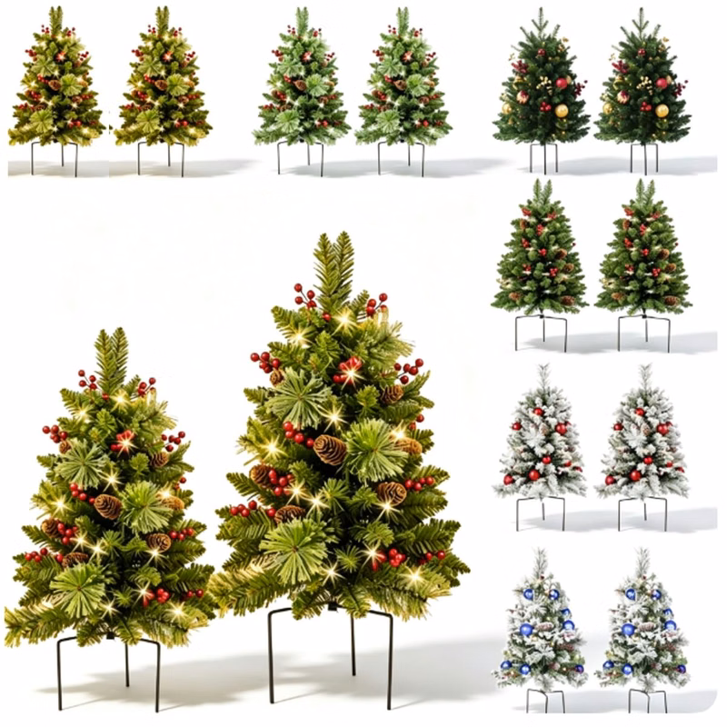 Illuminated Ground-Mounted Christmas Tree