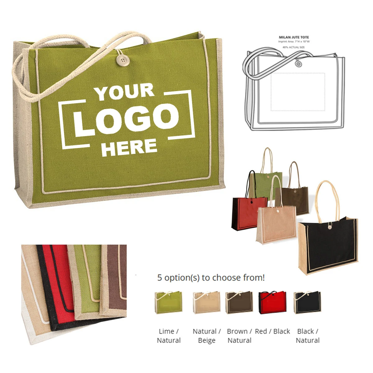 Classic Milan Jute Tote 1