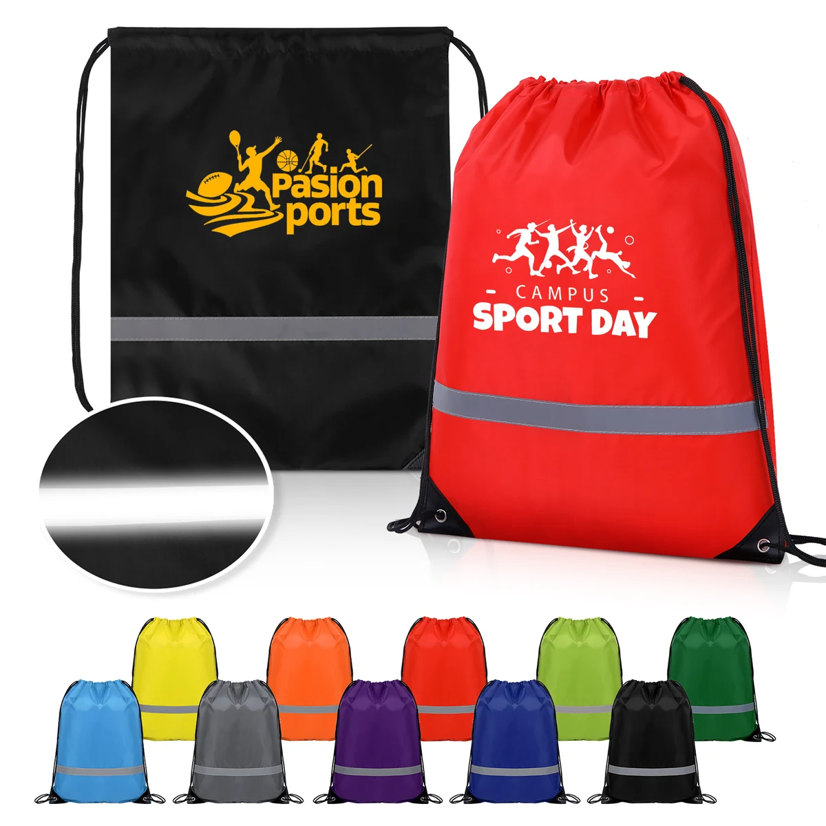 Reflective Safety Drawstring Backpack 1