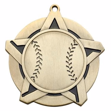 Baseball Super Star Medal 2-1/4"