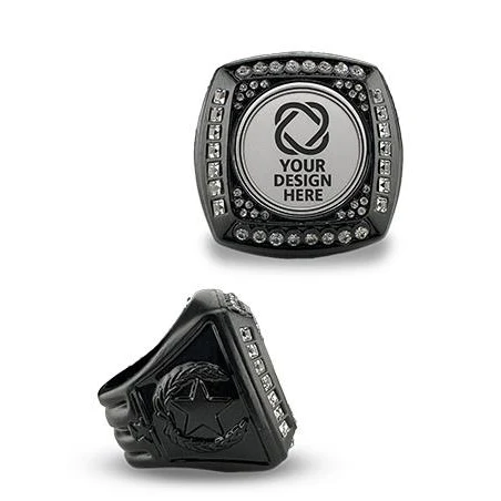 1.25" x 1.25" Custom Championship Ring Black 1