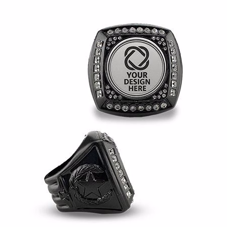 1.25" x 1.25" Custom Championship Ring Black