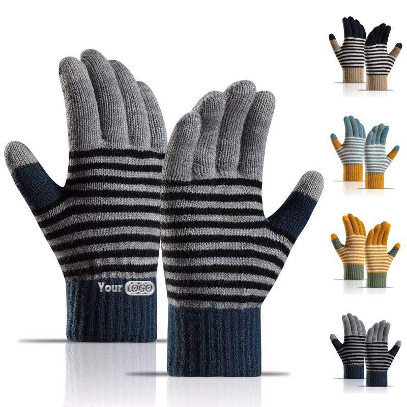 Outdoor Cycling Warm Striped Gloves