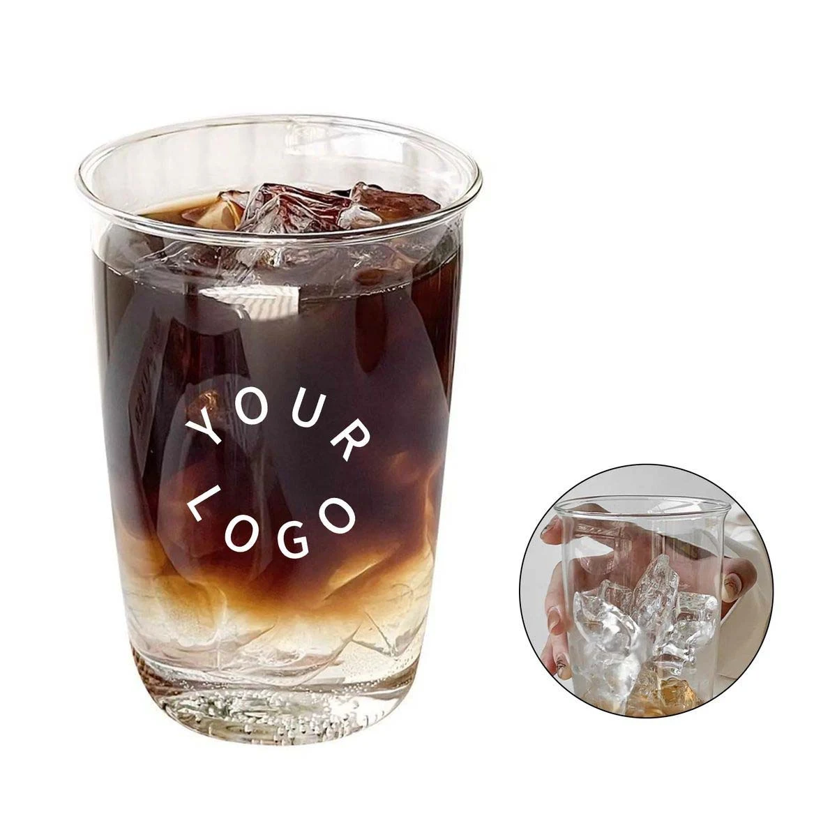 14oz Clear Glass Cup for Water Tea and Iced Coffee 1