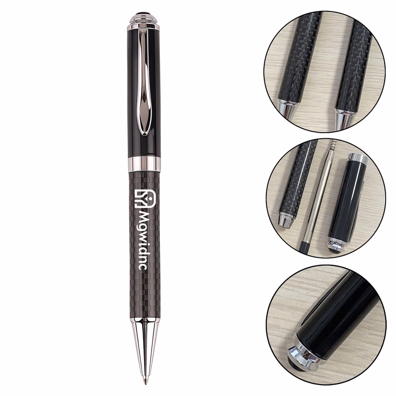 Multi-Color Carbon Fiber Metal Twist Ballpoint Pen - Smooth Writing