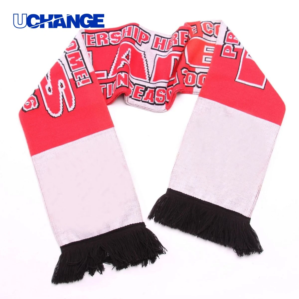 Custom Knitted Soccer Scarf with Fringe 1