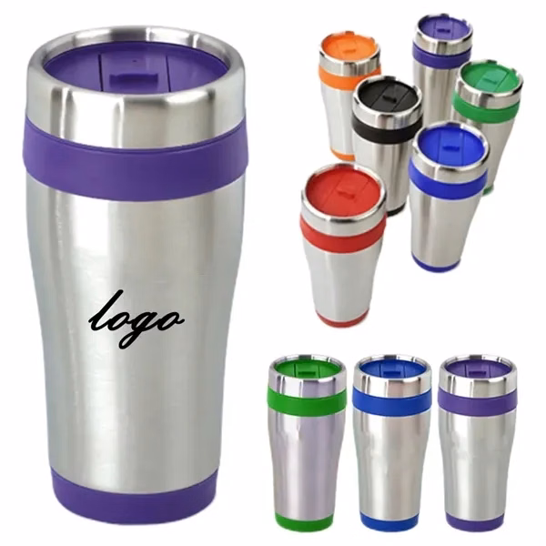 Stainless Steel Metal Cup With Lid for Commutes, Fitness and Travel