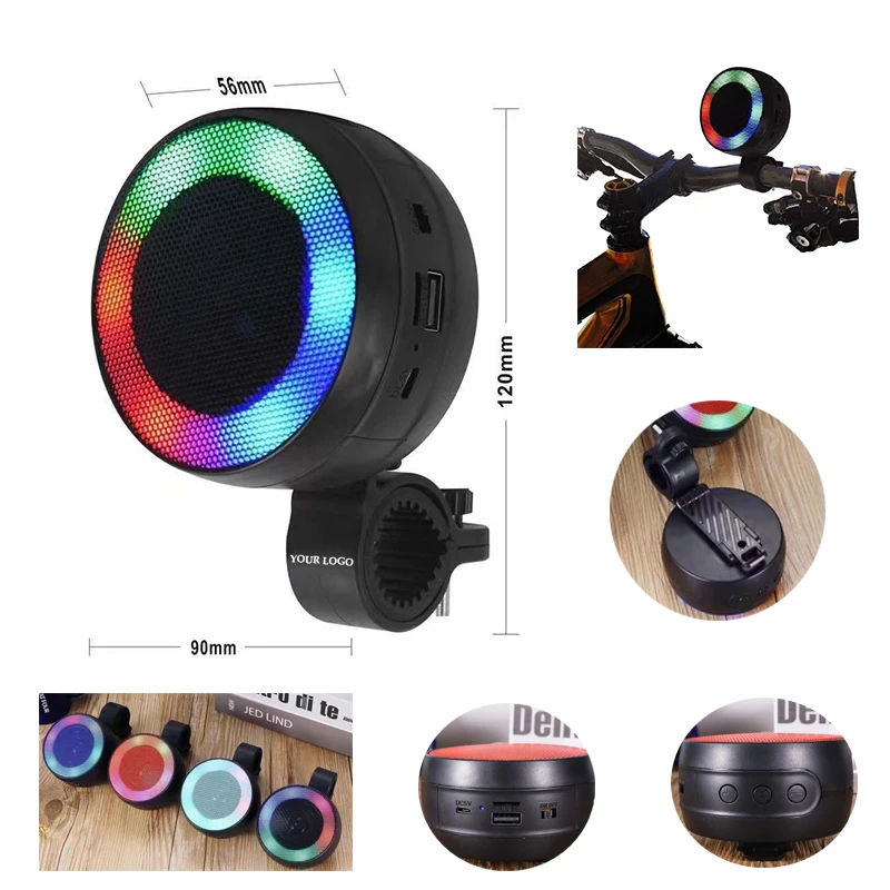 Portable Outdoor Speaker Bike Motorcycle Riding With LED 1