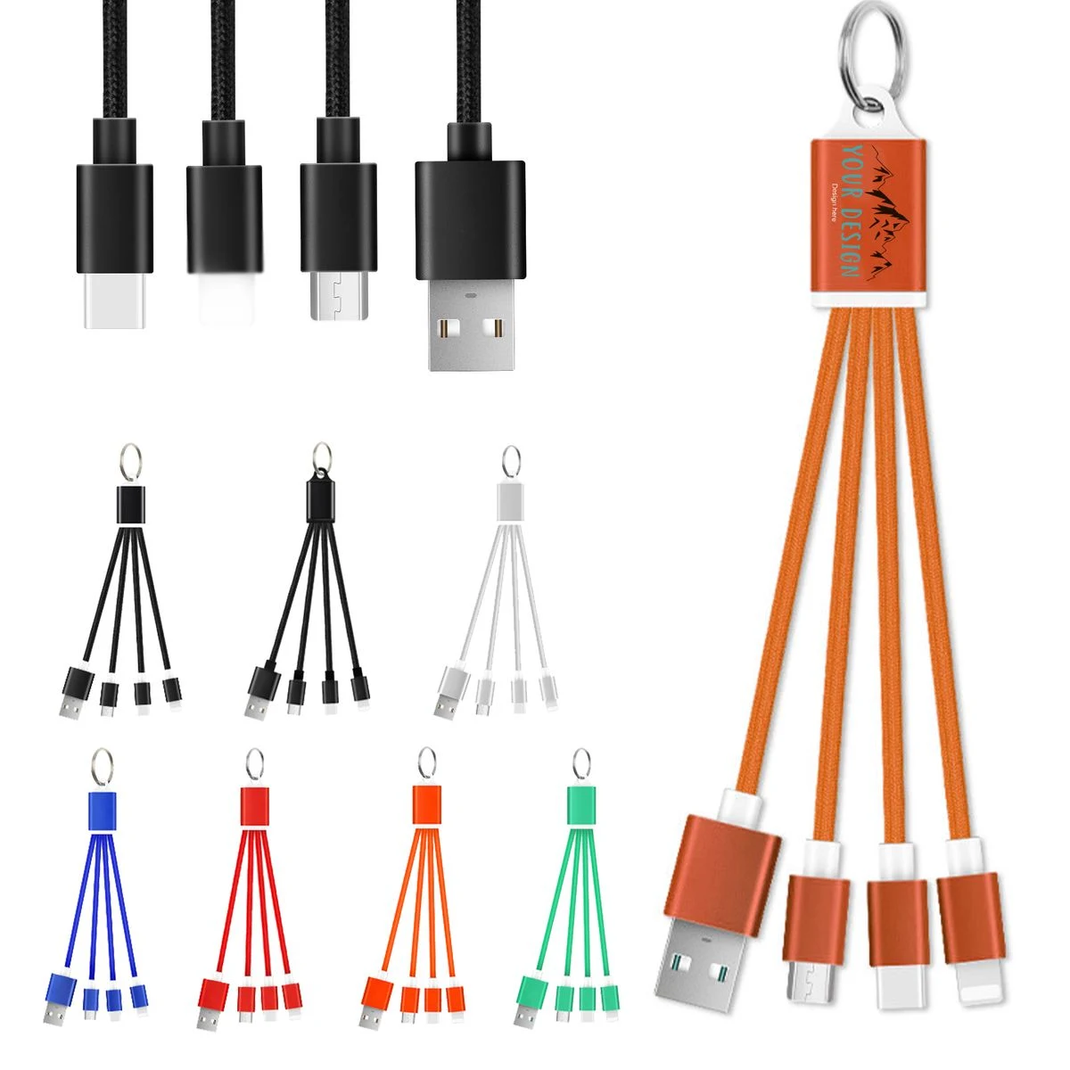 Three In One Keychain Data Cable 1