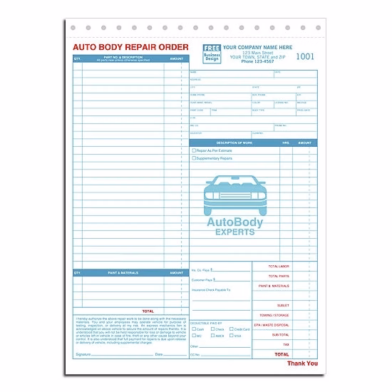 Auto Body Repair Orders