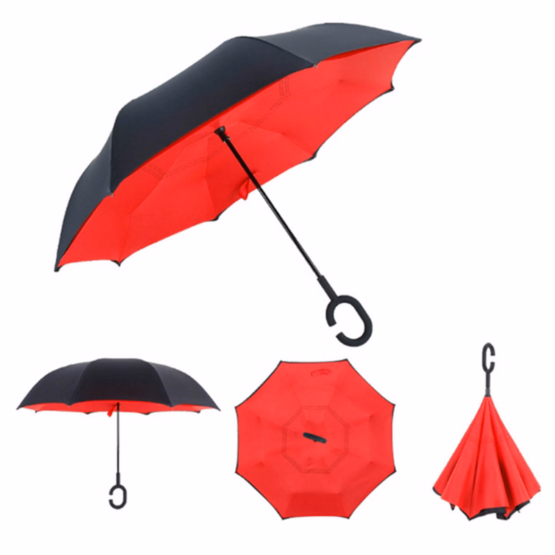 C-Shaped Handle Inverted Double Layer Windproof Umbrella