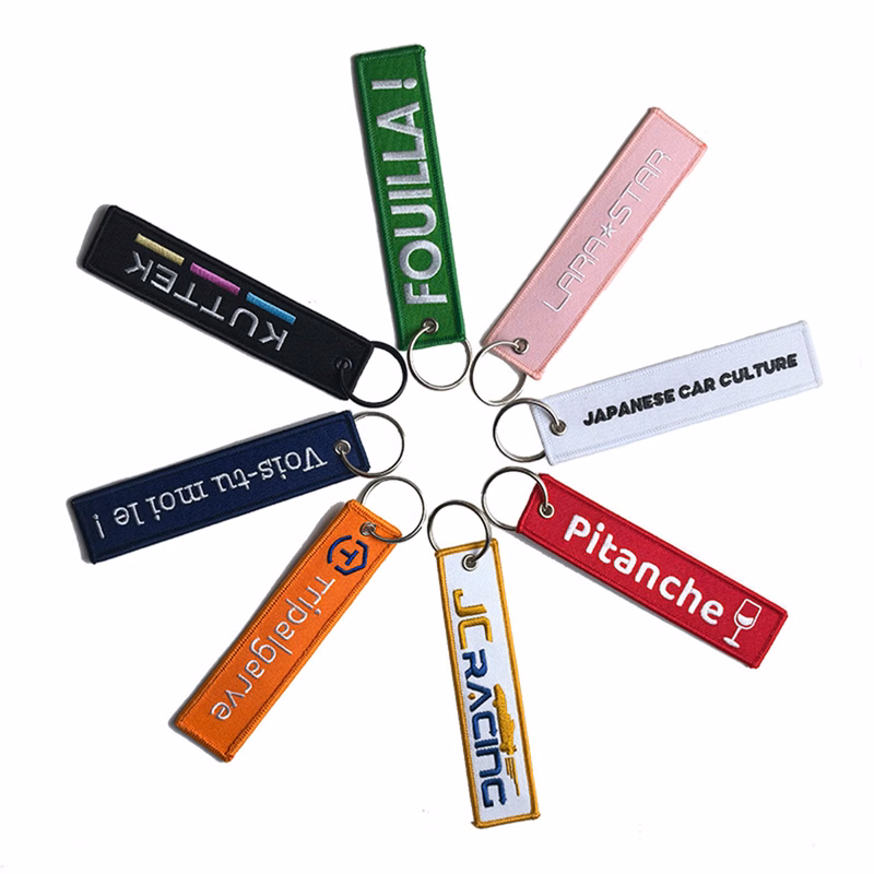Embroidered Personalized Key Chain Motorcycle Parts Daily Life Double Side