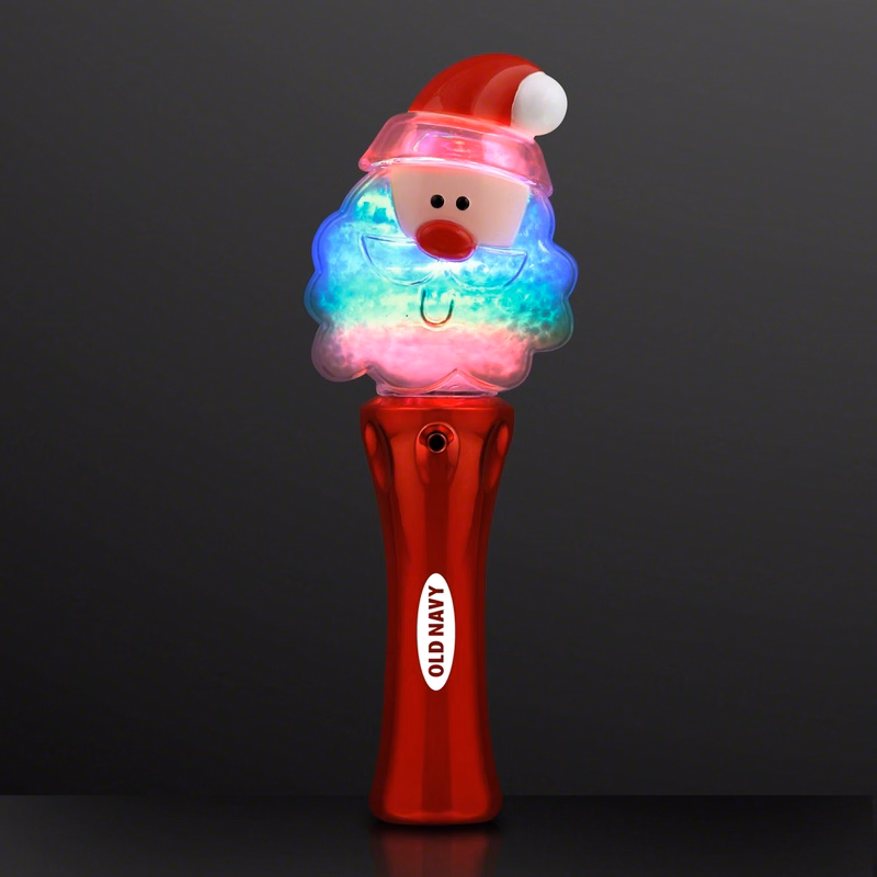 LED Santa Claus Spinning Light Wand