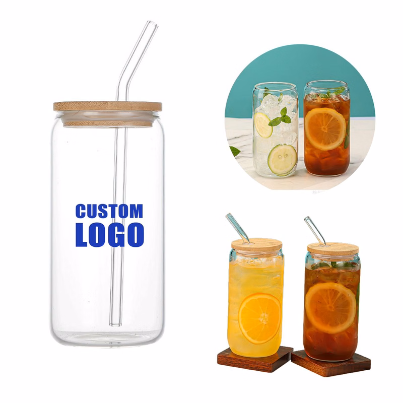 17 oz Glass Jar with Straw & Bamboo Lid