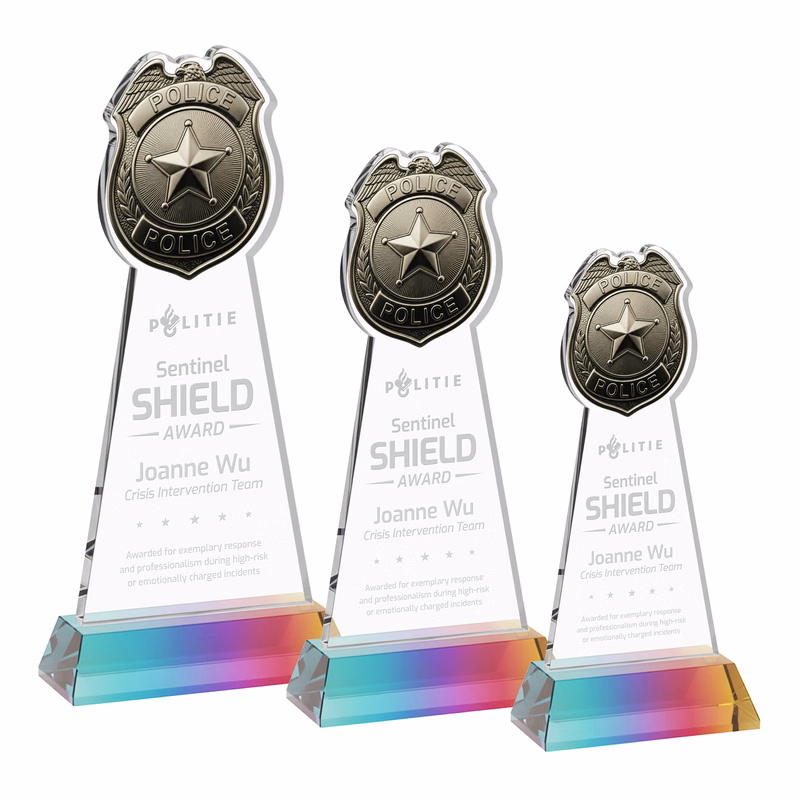 Police Badge Award on Hartford Base - Prismatic