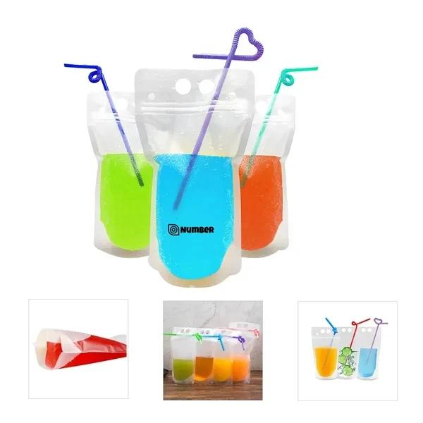 Custom Leakproof Drinking Pouch With Straw & Carry Hole — Outdoor Adventure Promo 1