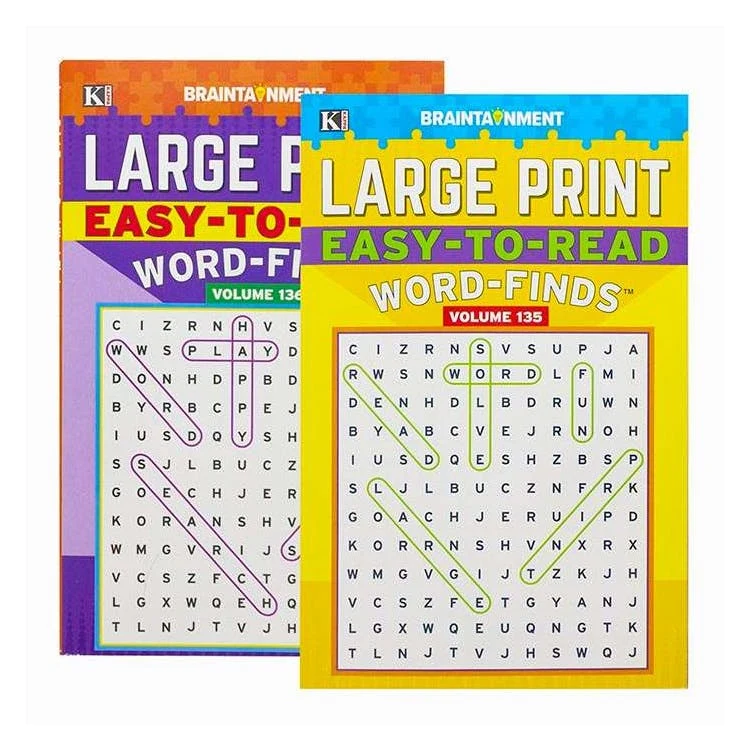 Large Print Easy-to-Read Word Find Puzzle Books - Two Titles 1