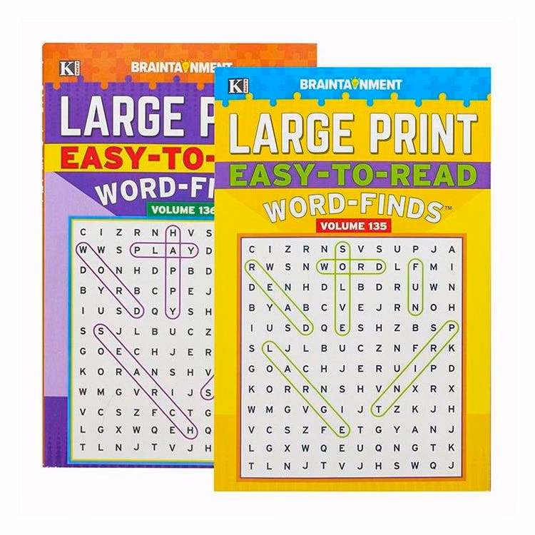 Large Print Easy-to-Read Word Find Puzzle Books - Two Titles