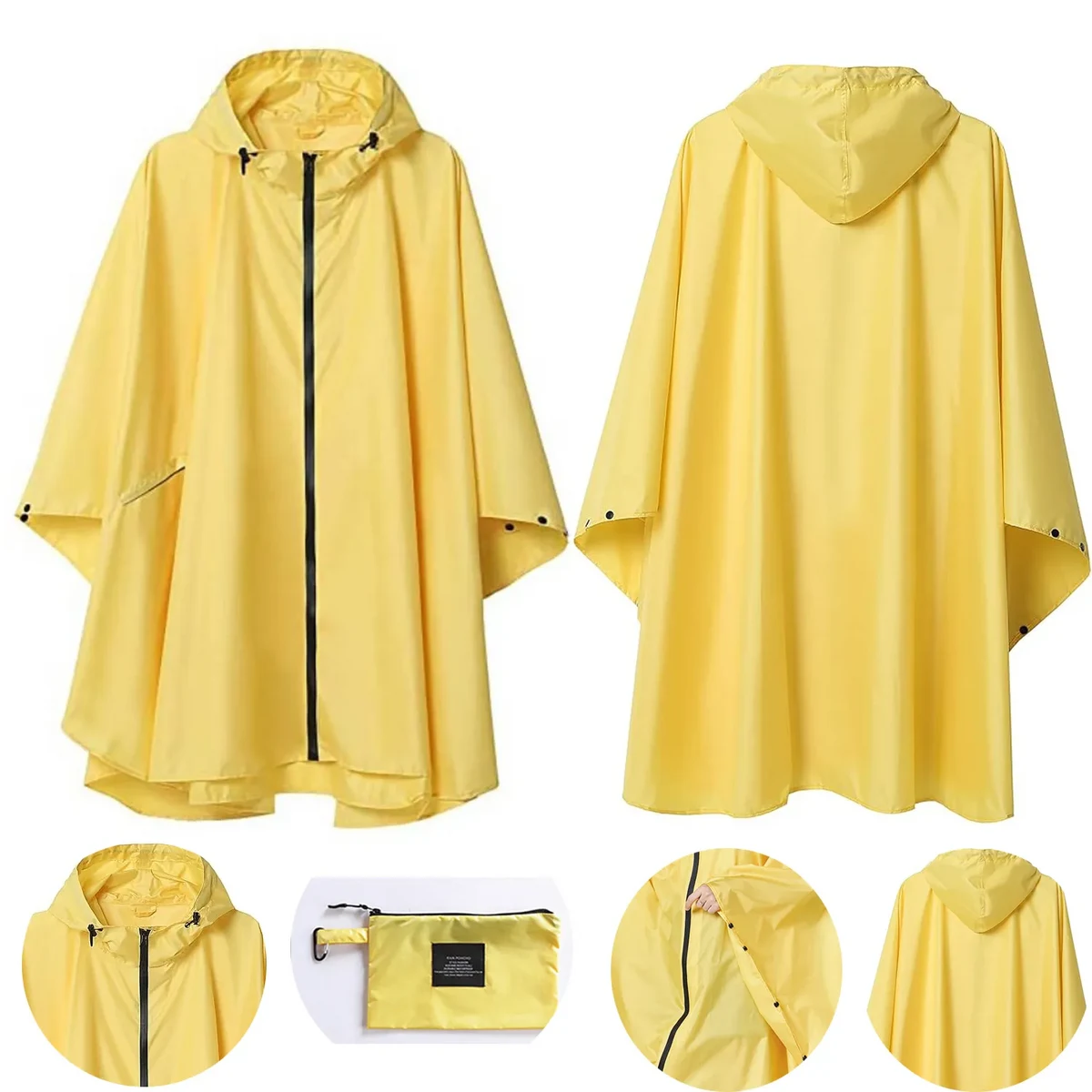 Unisex Raincoat Hooded for Adults with Pockets 1