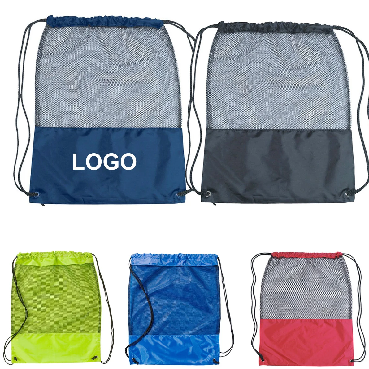See through Workout Pull String Drawstring Net Mesh Bags 1