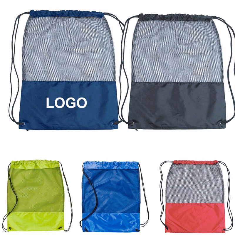 See through Workout Pull String Drawstring Net Mesh Bags