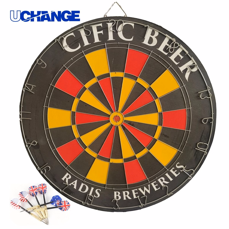 Cork Dartboard Set with 6 Darts for Game Rooms