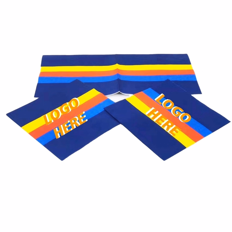 Custom Gold Foil Colorful Stripes Paper Napkins