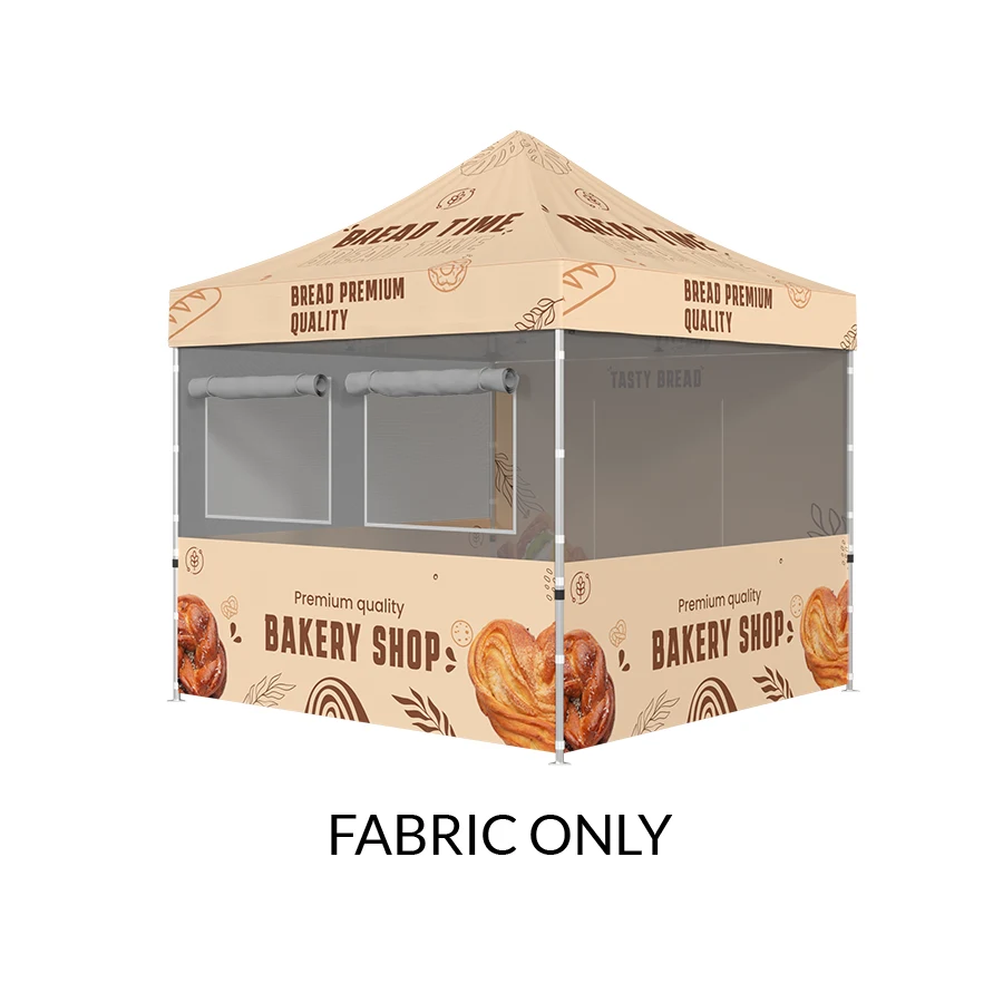 10'x10' Food Vendor Tent Kit - Fabric Only 1 Side Imprint 1