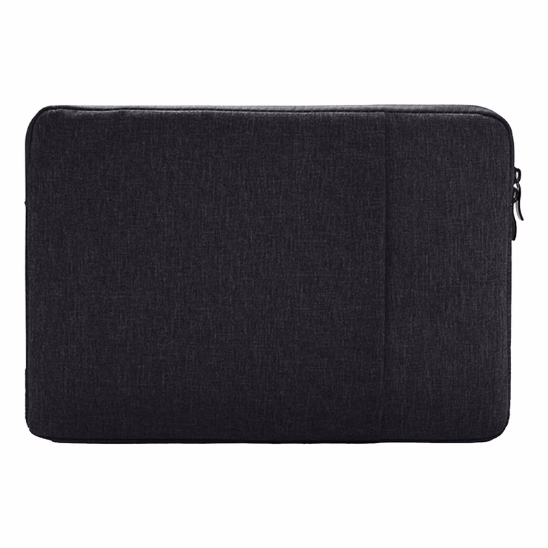 Oxford Laptop Sleeve with Plush Interior and Front Zipped Compartment