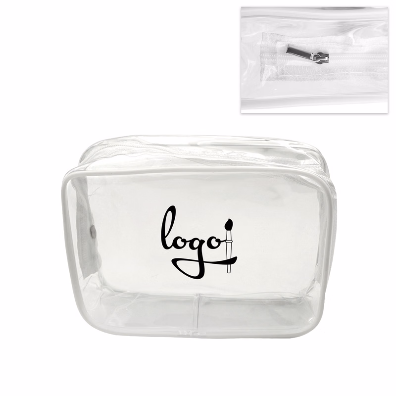 Zippered Clear Cosmetic Pouch for Travel