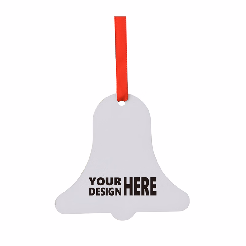 MOQ50 Personalized Bell-Shaped Aluminum Christmas Ornament