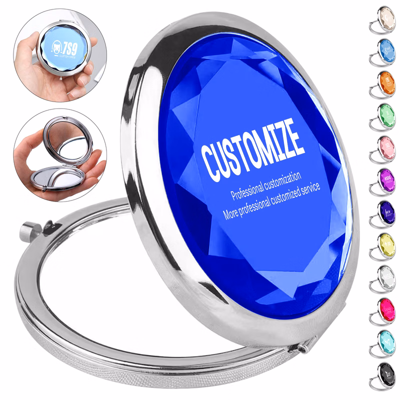 Portable Crystal Folding Makeup Mirror