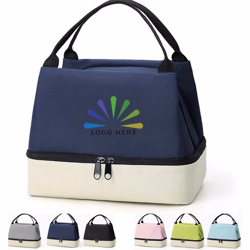 Double Layer Insulated Lunch Bag with Handle